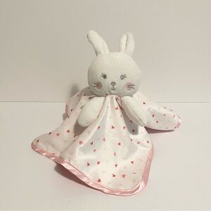 George Bunny Lovey Pink White Baby Polka Dot Plush Walmart Satin Girl Toy